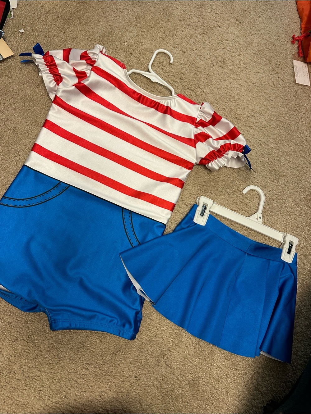 Kids Blue Stripe Skort Set